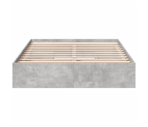 Cama con cajones madera ingeniería gris hormigón 140x190 cm