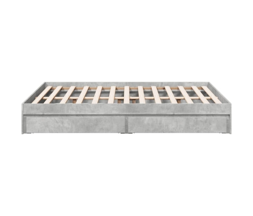 Cama con cajones madera ingeniería gris hormigón 140x190 cm