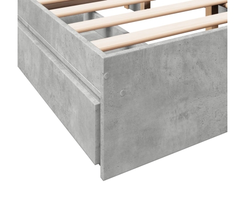 Cama con cajones madera ingeniería gris hormigón 140x190 cm