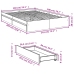 Cama con cajones madera ingeniería gris hormigón 140x190 cm