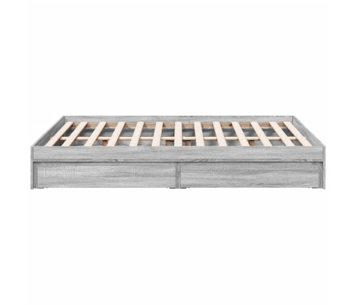 vidaXL Cama con cajones madera de ingeniería gris Sonoma 135x190 cm