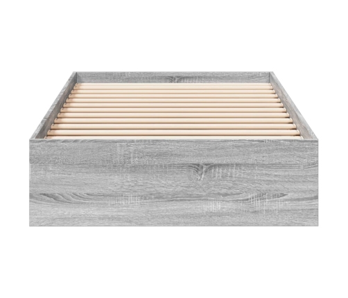 Cama con cajones madera de ingeniería gris Sonoma 90x190 cm