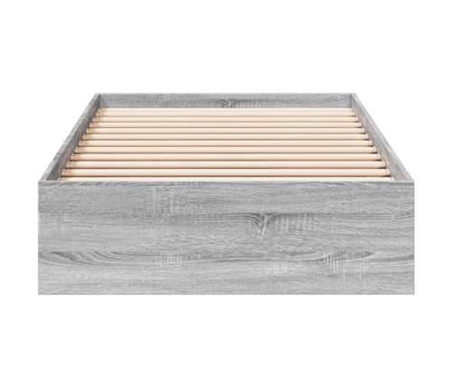 Cama con cajones madera de ingeniería gris Sonoma 75x190 cm