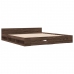 Cama con cajones madera ingeniería marrón roble 200x200 cm