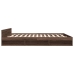 Cama con cajones madera ingeniería marrón roble 200x200 cm