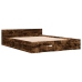 Cama con cajones madera de ingeniería roble ahumado 160x200 cm