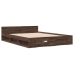 Cama con cajones madera de ingeniería marrón roble 150x200 cm