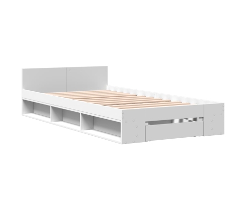 Cama con cajón madera de ingeniería blanca 90x190 cm