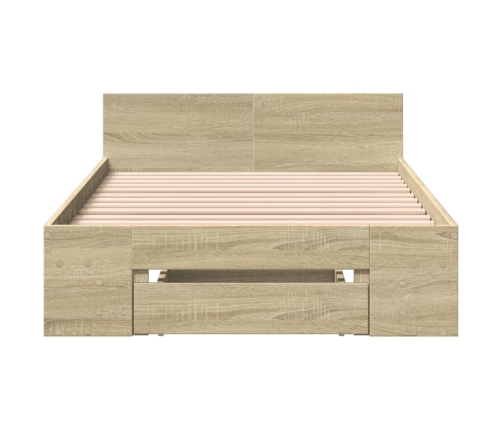 Cama con cajón madera de ingeniería roble Sonoma 90x190 cm