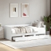Sofá cama con cajones sin colchón blanco 90x200 cm