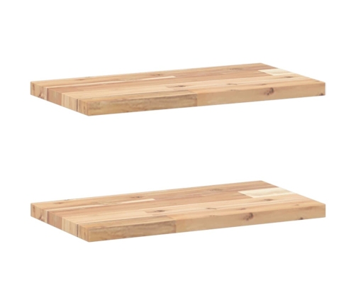 Estantes flotantes 2 uds madera acacia sin tratar 40x20x2 cm