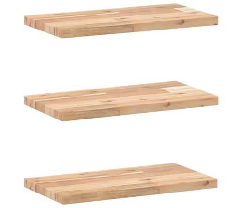 Estantes flotantes 3 uds madera acacia sin tratar 40x20x2 cm