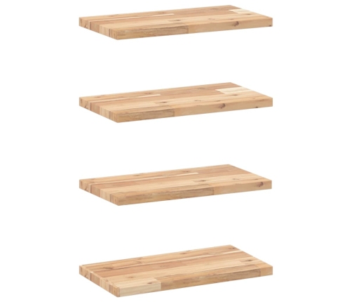 Estantes flotantes 4 uds madera acacia sin tratar 40x20x2 cm