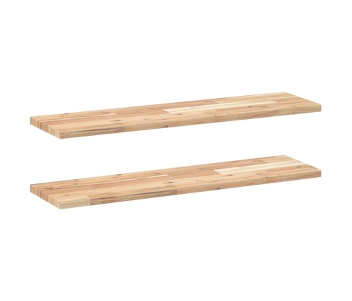 Estantes flotantes 2 uds madera acacia sin tratar 100x20x2 cm