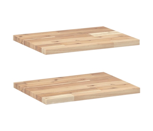 Estantes flotantes 2 uds madera acacia sin tratar 60x30x2 cm