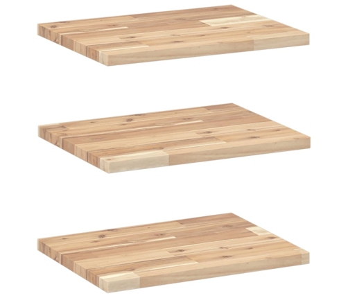 Estantes flotantes 3 uds madera acacia sin tratar 60x30x2 cm