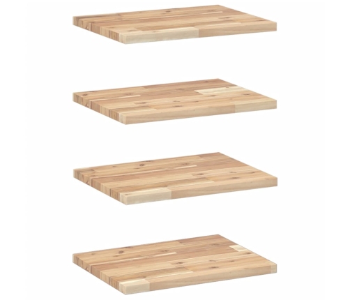 Estantes flotantes 4 uds madera acacia sin tratar 60x30x2 cm