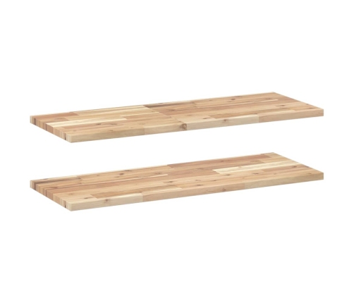 Estantes flotantes 2 uds madera acacia sin tratar 80x30x2 cm