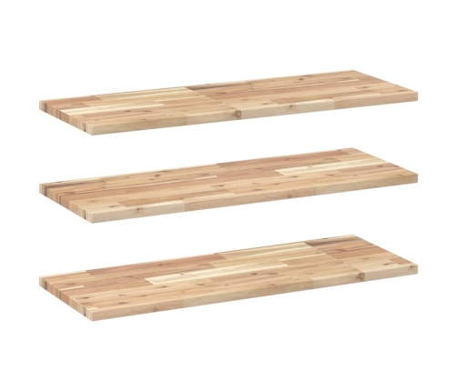 Estantes flotantes 3 uds madera acacia sin tratar 80x30x2 cm