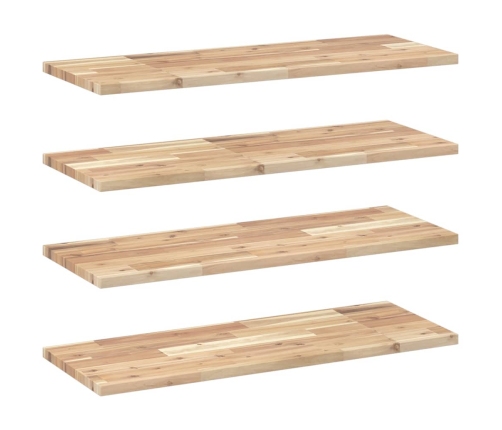 Estantes flotantes 4 uds madera acacia sin tratar 80x30x2 cm