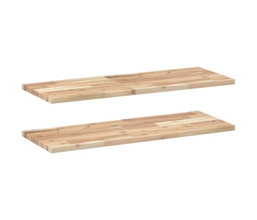 Estantes flotantes 2 uds madera acacia sin tratar 100x30x2 cm