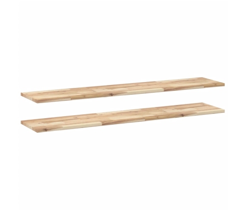 Estantes flotantes 2 uds madera acacia sin tratar 120x30x2 cm