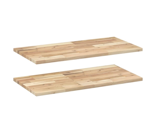 Estantes flotantes 2 uds madera acacia sin tratar 60x40x2 cm