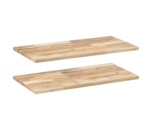 Estantes flotantes 2 uds madera acacia sin tratar 80x40x2 cm