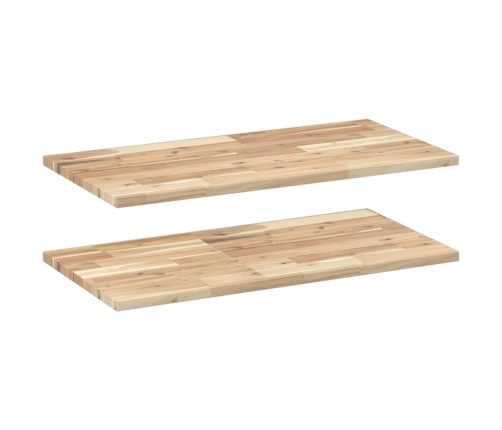 Estantes flotantes 2 uds madera acacia sin tratar 100x40x2 cm