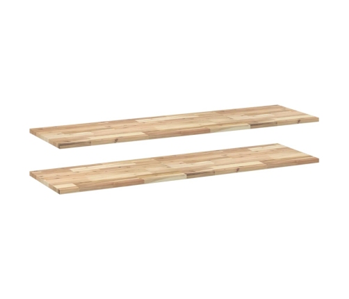 Estantes flotantes 2 uds madera acacia sin tratar 120x40x2 cm