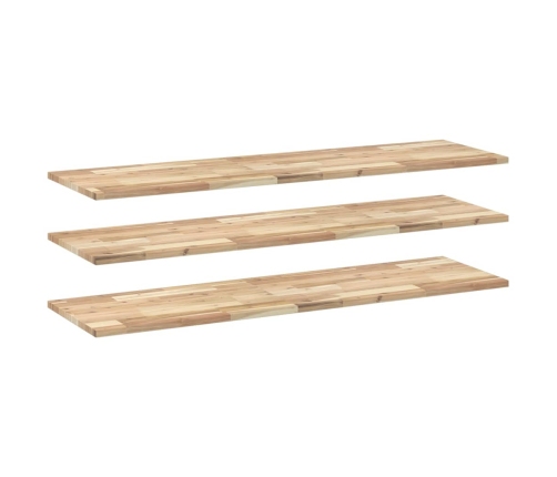 Estantes flotantes 3 uds madera acacia sin tratar 120x40x2 cm