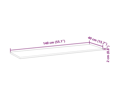 vidaXL Estante flotante madera maciza de acacia sin tratar 140x40x2 cm