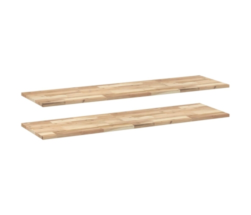 Estantes flotantes 2 uds madera acacia sin tratar 160x40x2 cm