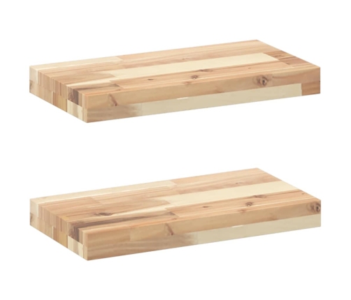 Estantes flotantes 2 uds madera acacia sin tratar 40x20x4 cm