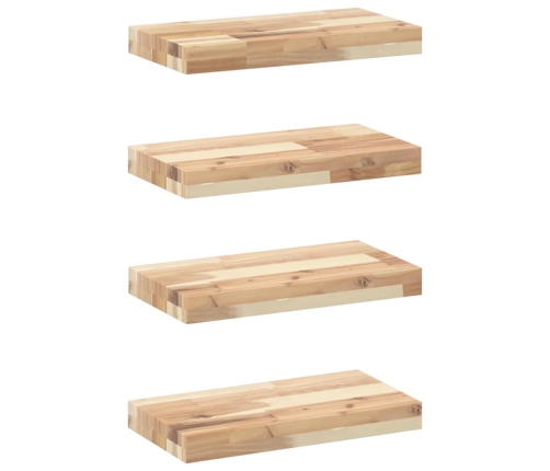 vidaXL Estantes flotantes 4 uds madera acacia sin tratar 40x20x4 cm