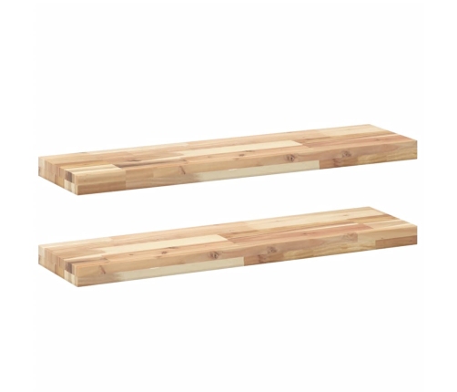 vidaXL Estantes flotantes 2 uds madera acacia sin tratar 80x20x4 cm