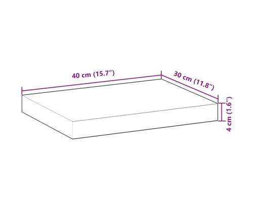 Estante flotante madera maciza de acacia sin tratar 40x30x4 cm