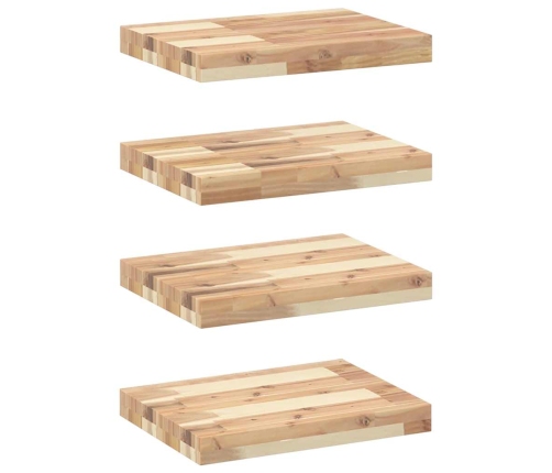 Estantes flotantes 4 uds madera acacia sin tratar 40x30x4 cm