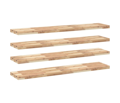 vidaXL Estantes flotantes 4 uds madera acacia sin tratar 160x30x4 cm