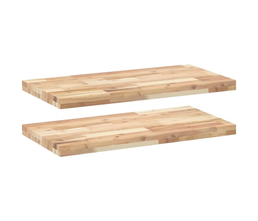 vidaXL Estantes flotantes 2 uds madera acacia sin tratar 60x40x4 cm