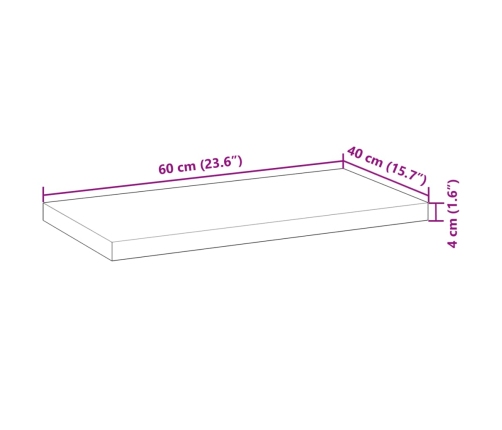 vidaXL Estantes flotantes 2 uds madera acacia sin tratar 60x40x4 cm