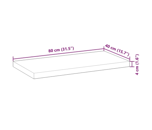 Estantes flotantes 4 uds madera acacia sin tratar 80x40x4 cm