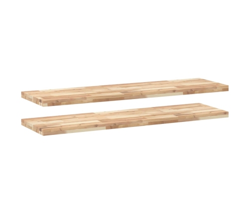 Estantes flotantes 2 uds madera acacia sin tratar 120x40x4 cm