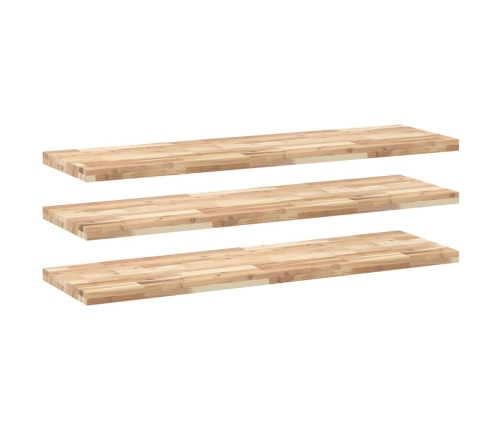 Estantes flotantes 3 uds madera acacia sin tratar 120x40x4 cm