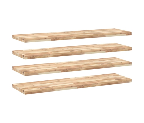 Estantes flotantes 4 uds madera acacia sin tratar 120x40x4 cm