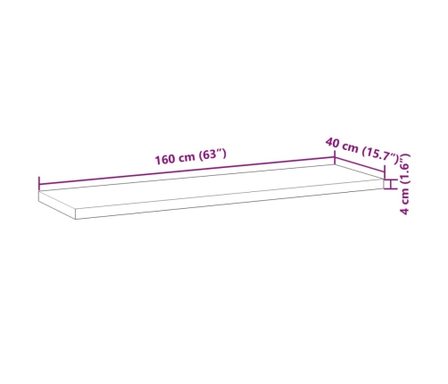 vidaXL Estante flotante madera maciza de acacia sin tratar 160x40x4 cm
