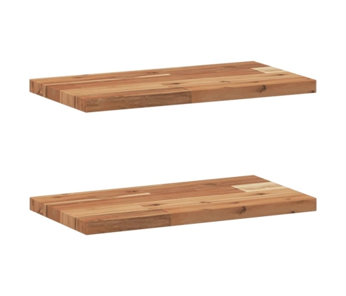 vidaXL Estantes flotantes 2 uds madera acacia acabado aceite 60x20x2cm