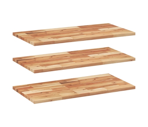 vidaXL Estante flotante 3 uds madera acacia acabado aceite 100x40x2 cm