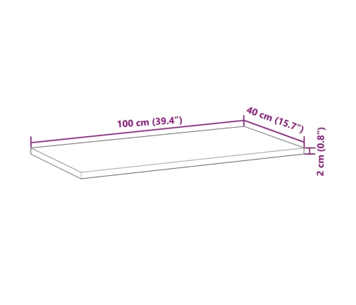 vidaXL Estante flotante 3 uds madera acacia acabado aceite 100x40x2 cm