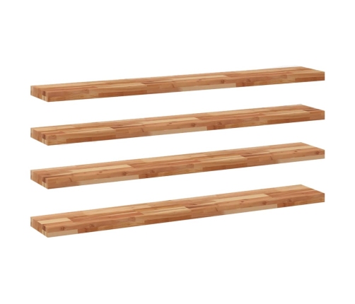 vidaXL Estante flotante 4 uds madera acacia acabado aceite 120x20x4cm